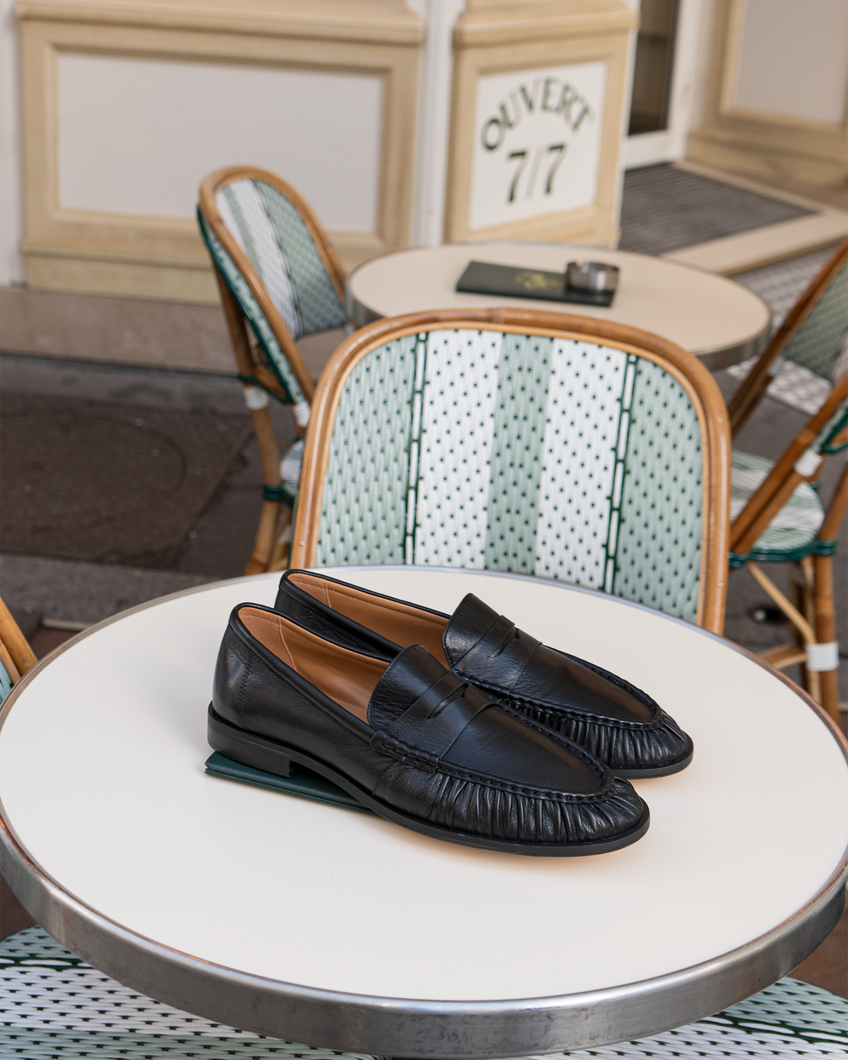 QUINCEY Black Leather Slip-On Men's Loafer | Steve Madden Classic