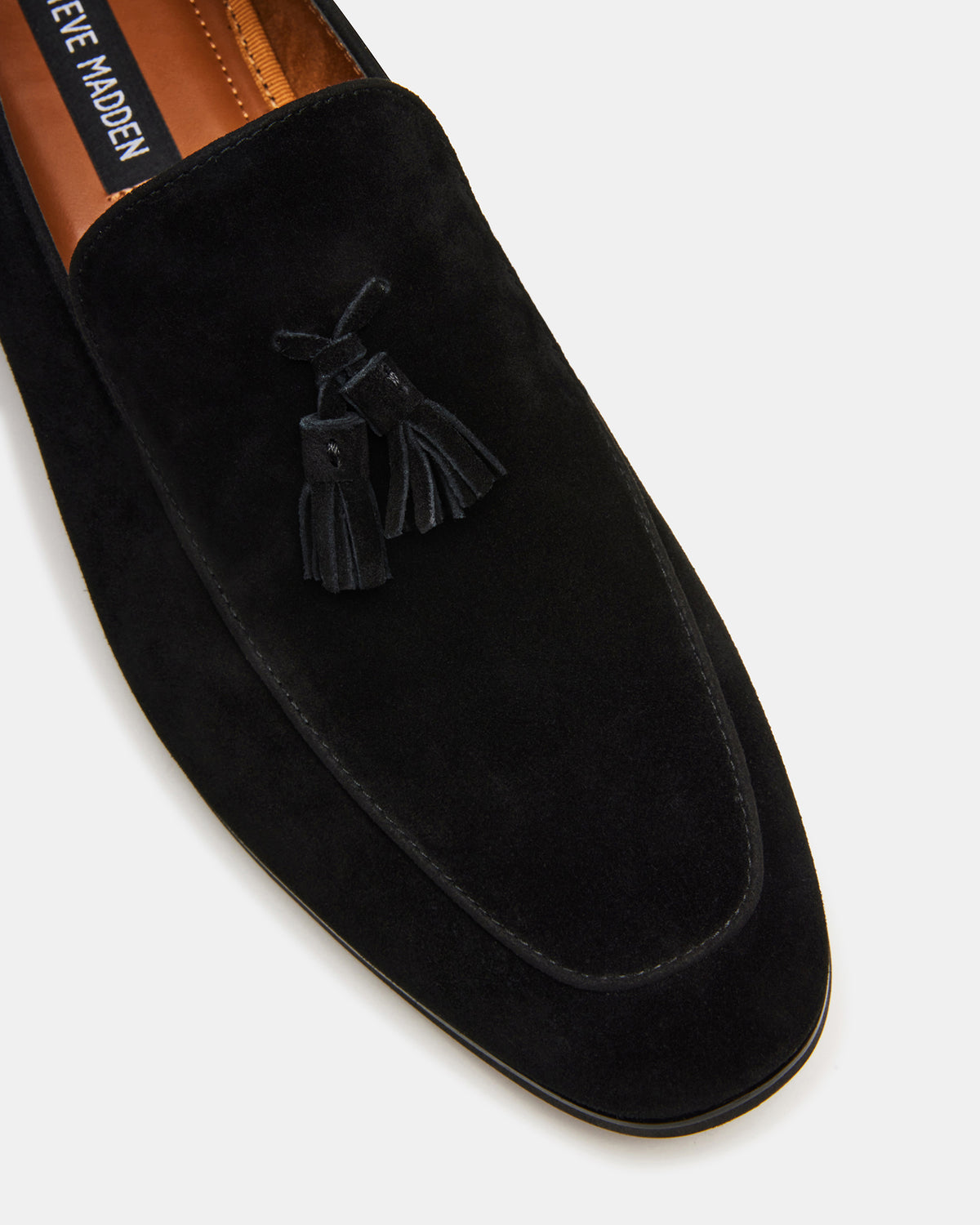 ONDRE Black Suede Tassel Slip-On Men's Loafer | Steve Madden New