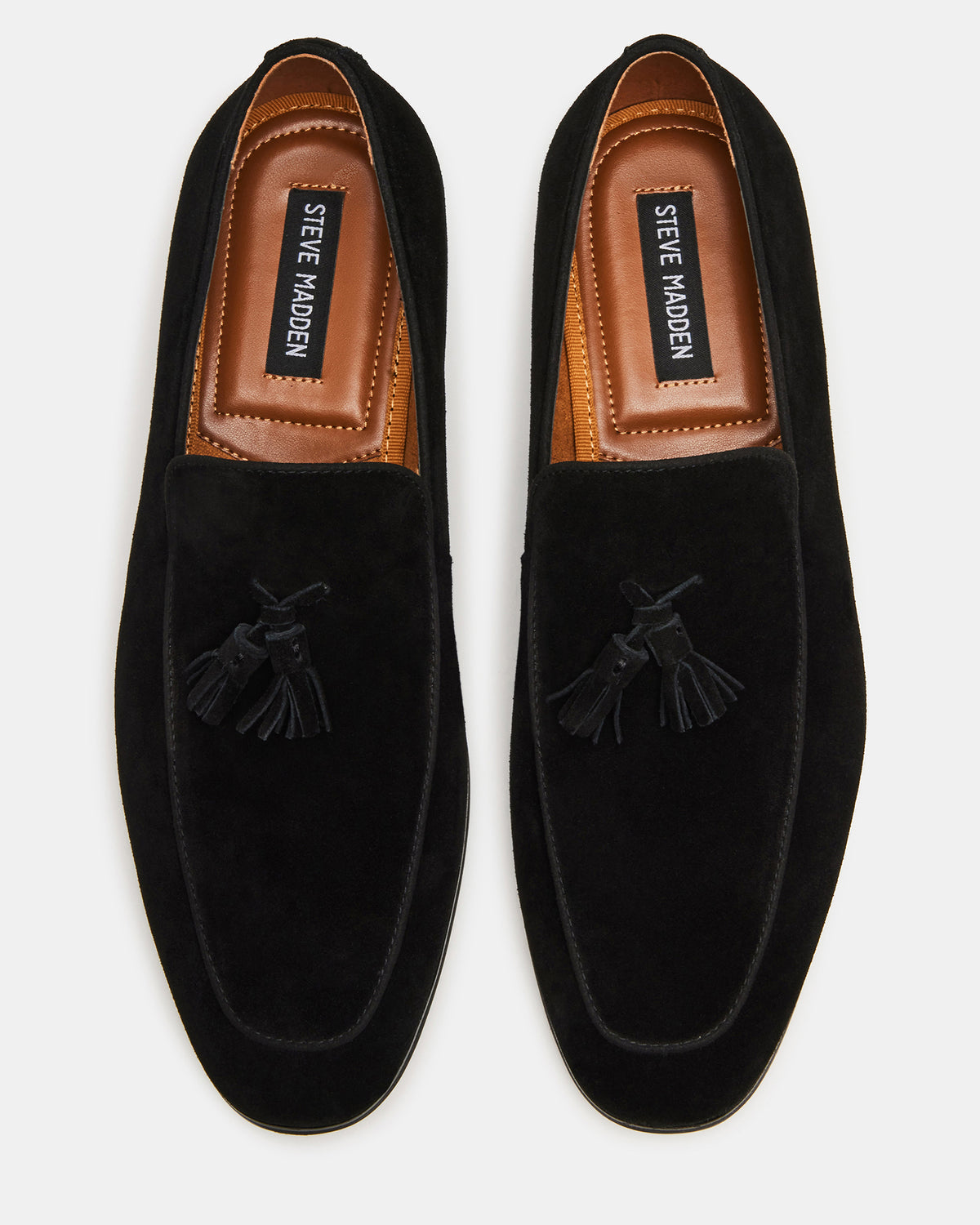 ONDRE Black Suede Tassel Slip-On Men's Loafer | Steve Madden New