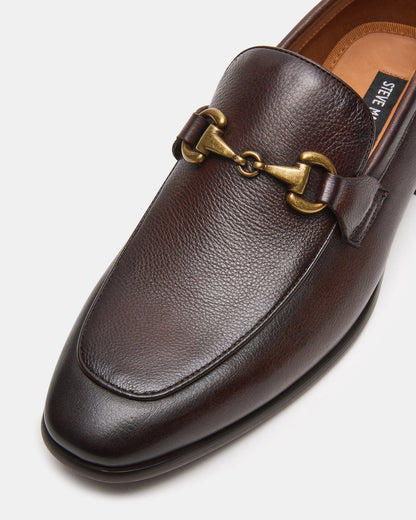 JAYSHAN Brown Leather Men's Dress Loafer | Steve Madden Featured