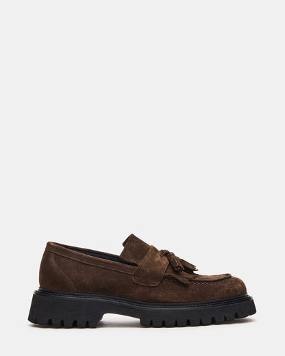 ZEV Brown Suede Lug Sole Dress Men's Loafer | Steve Madden Smart Buy