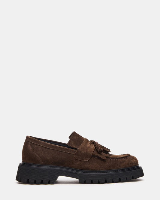 ZEV Brown Suede Lug Sole Dress Men's Loafer | Steve Madden Smart Buy
