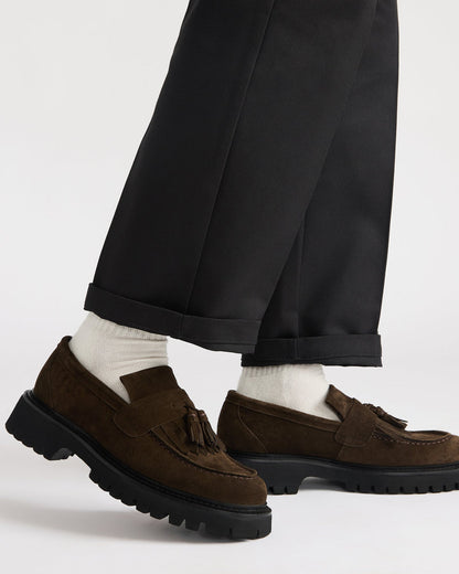ZEV Brown Suede Lug Sole Dress Men's Loafer | Steve Madden Smart Buy