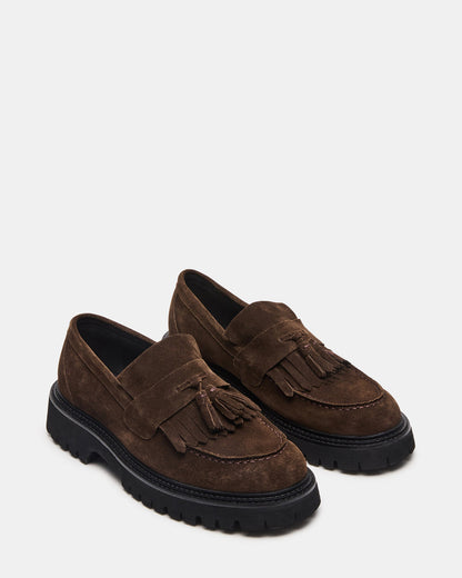 ZEV Brown Suede Lug Sole Dress Men's Loafer | Steve Madden Smart Buy