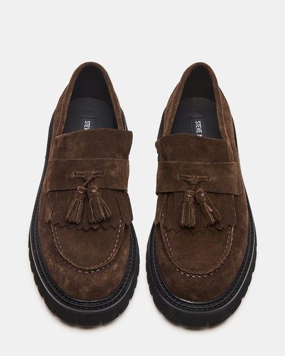 ZEV Brown Suede Lug Sole Dress Men's Loafer | Steve Madden Smart Buy