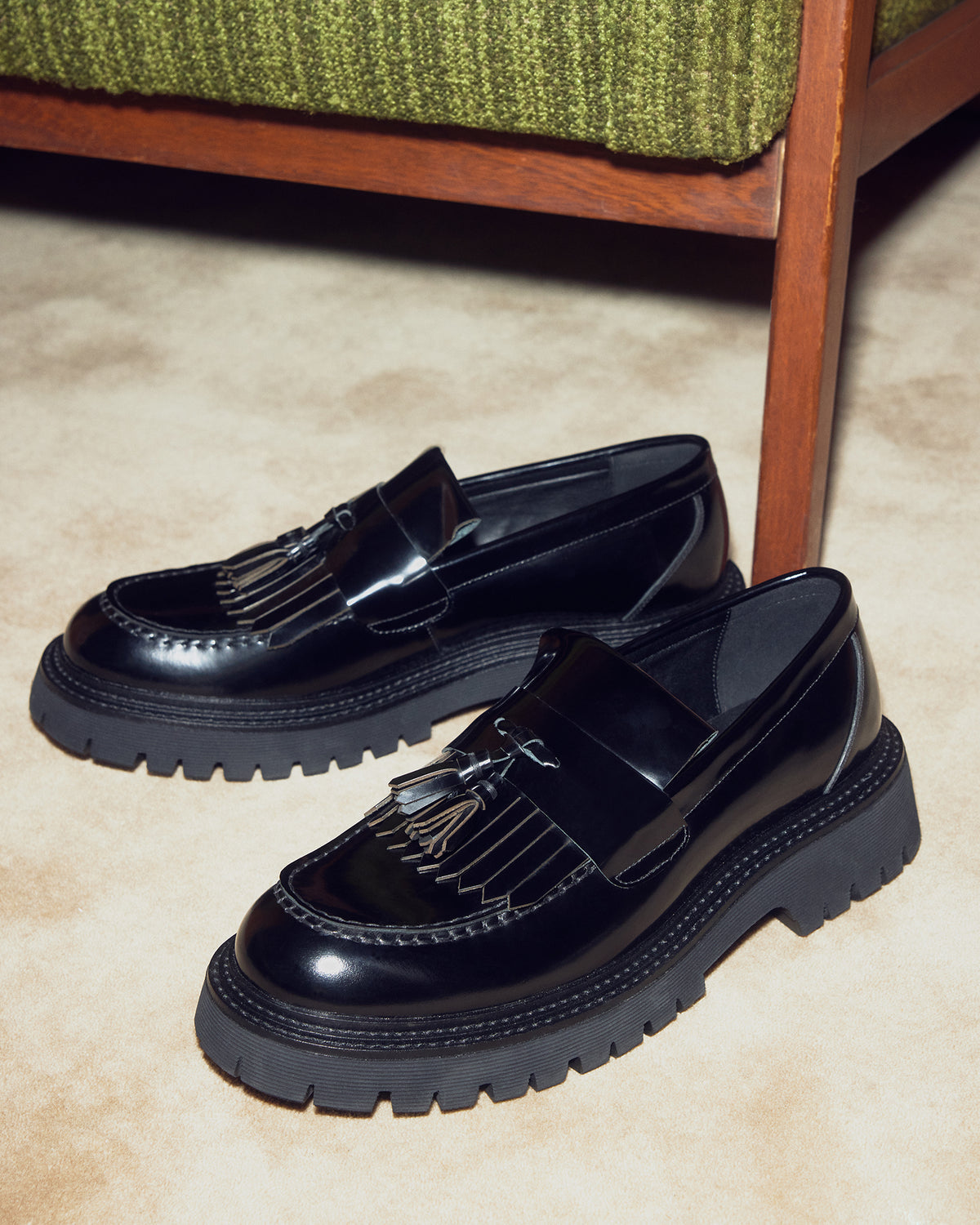 ZEV Black Box Lug Sole Dress Men's Loafer | Steve Madden Everyday