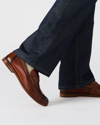 COLVER Cognac Leather Men's Slip-On Loafer | Steve Madden Latest