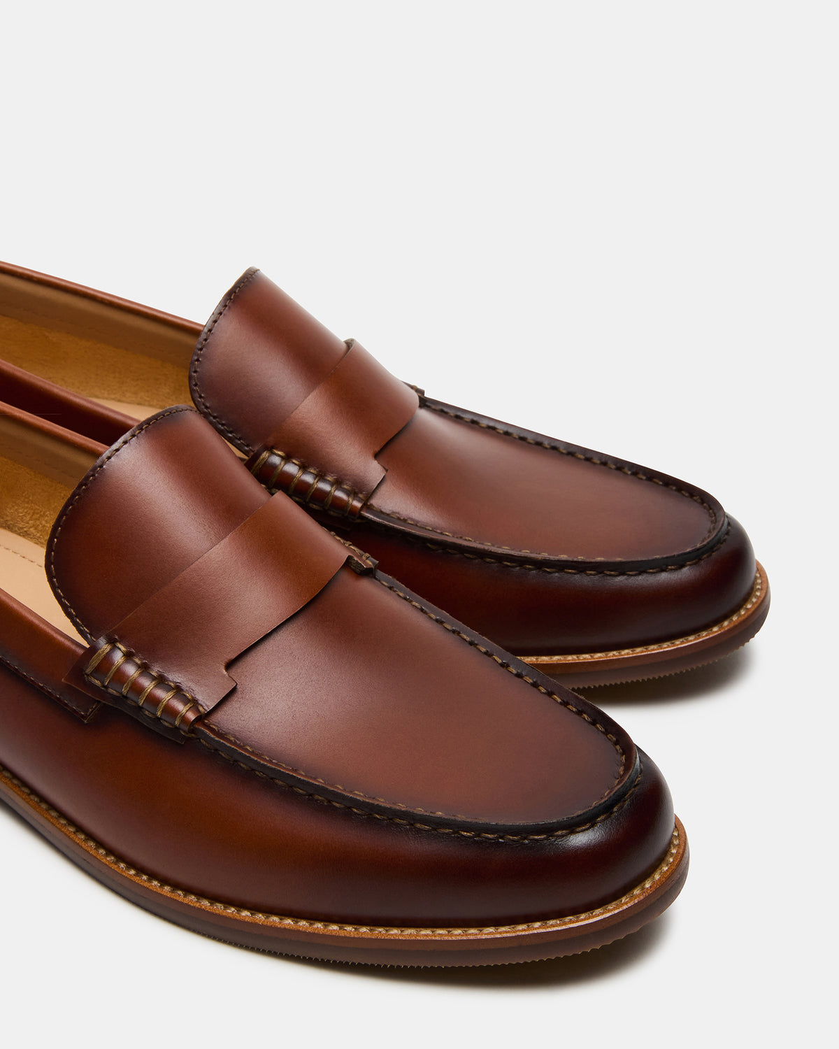 COLVER Cognac Leather Men's Slip-On Loafer | Steve Madden Latest