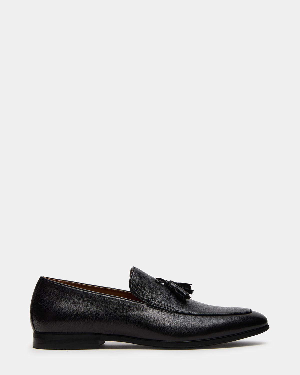 ONDRE Black Leather Tassel Slip-On Men's Loafer | Steve Madden Sale