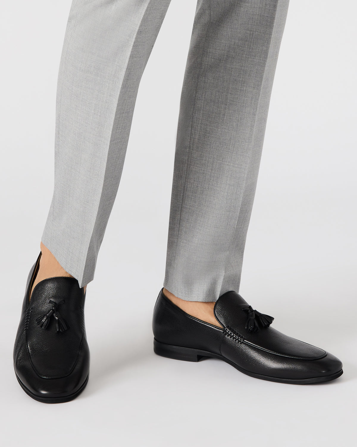 ONDRE Black Leather Tassel Slip-On Men's Loafer | Steve Madden Sale