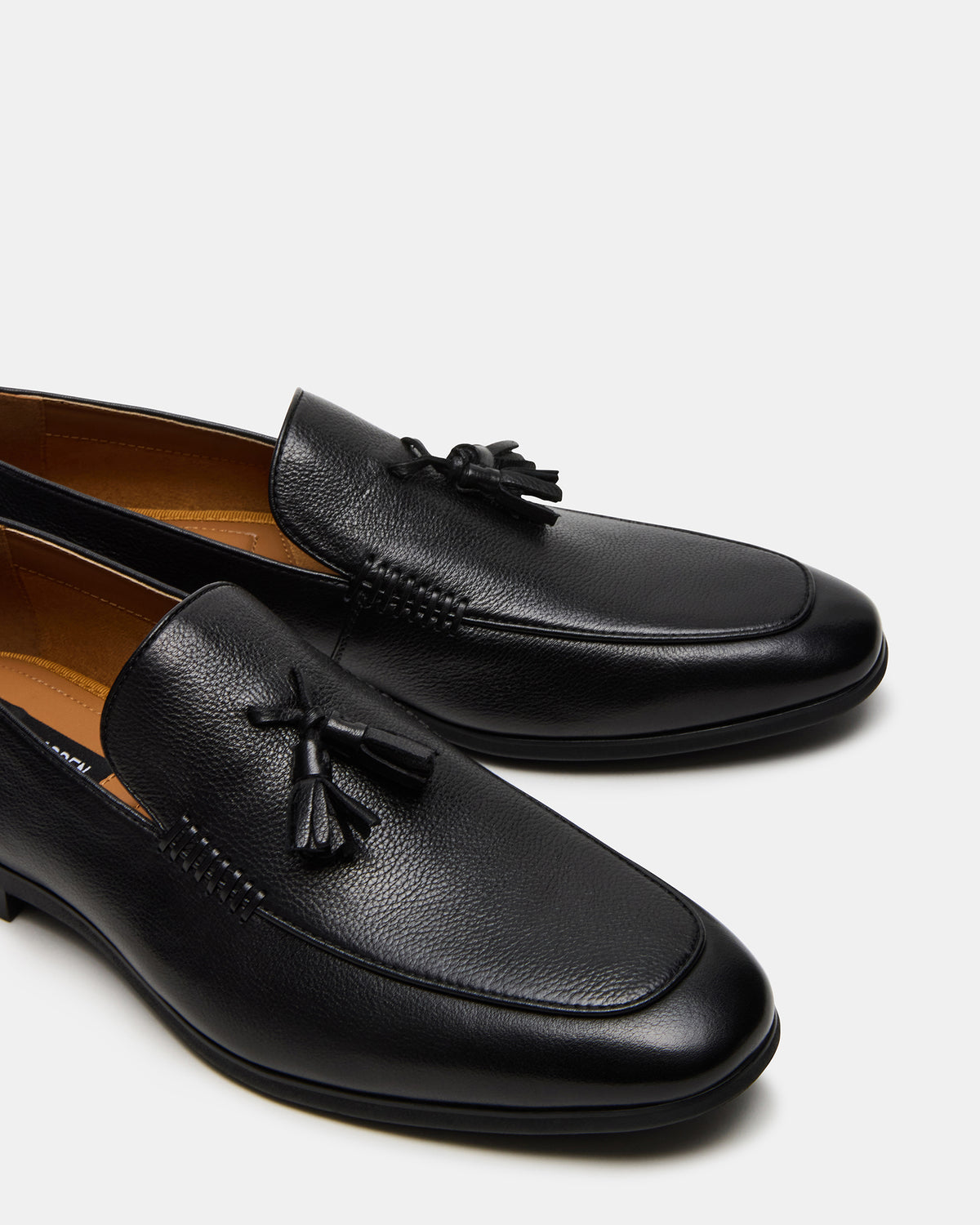 ONDRE Black Leather Tassel Slip-On Men's Loafer | Steve Madden Sale