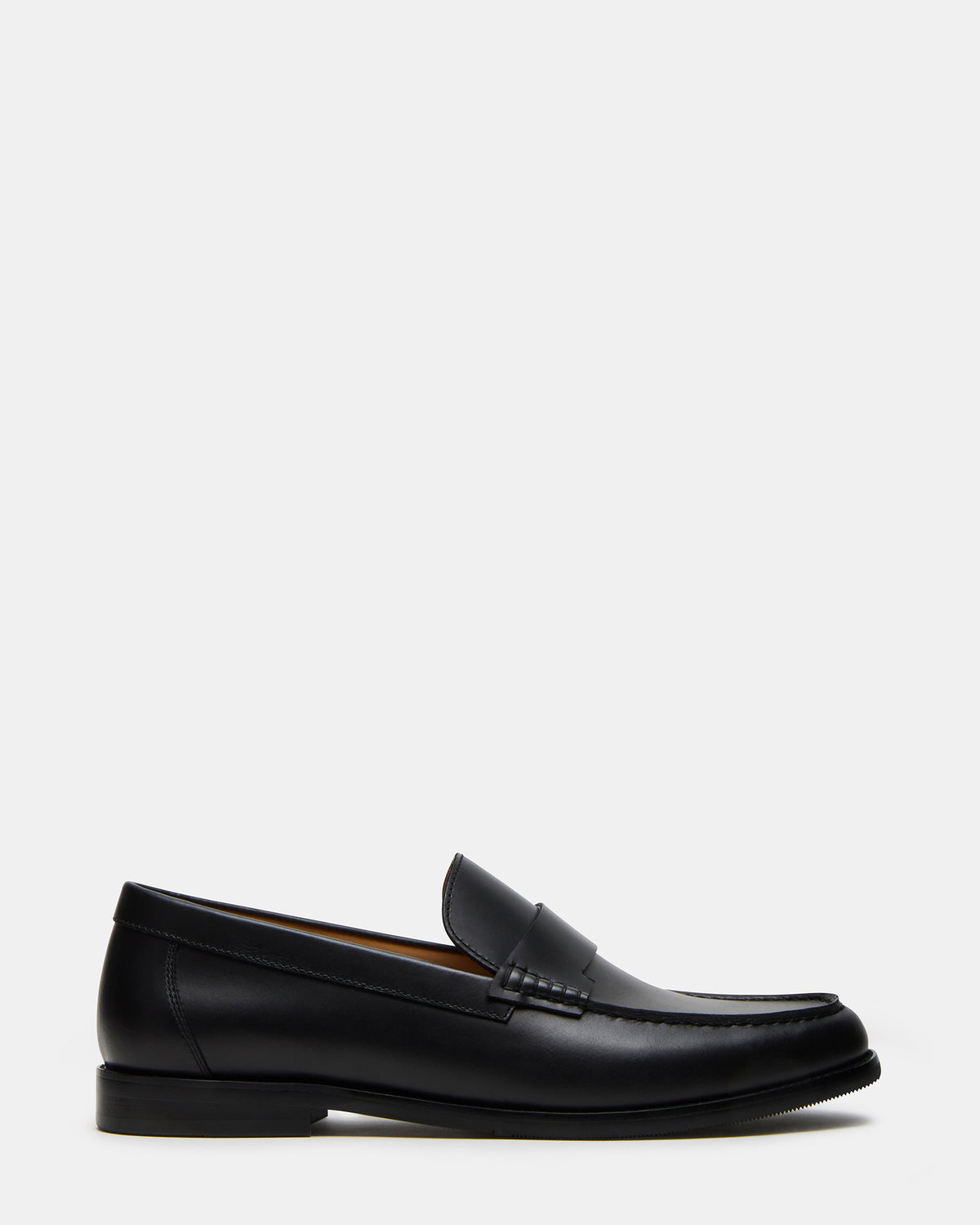 COLVER Black Leather Men's Slip-On Loafer | Steve Madden Essential