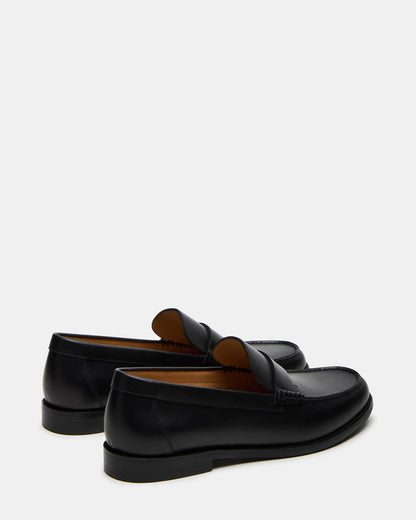 COLVER Black Leather Men's Slip-On Loafer | Steve Madden Essential