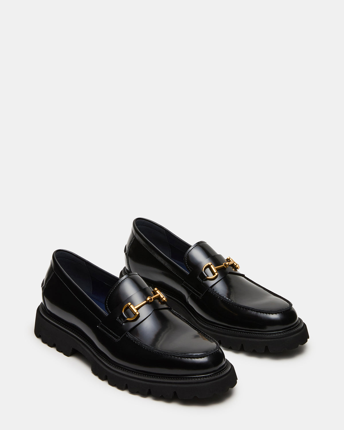 NAXOS Black Leather Slip-On Dress Men's Loafer | Steve Madden Exclusive