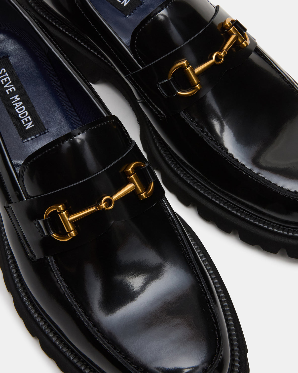 NAXOS Black Leather Slip-On Dress Men's Loafer | Steve Madden Exclusive