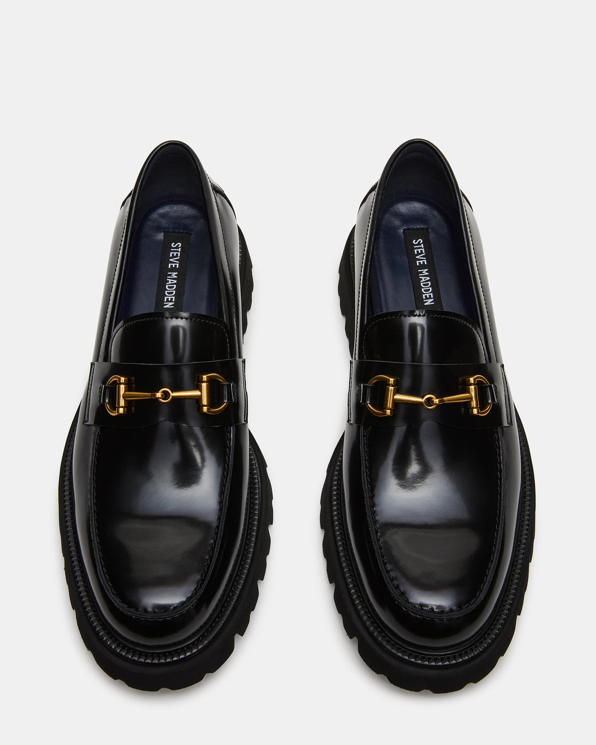 NAXOS Black Leather Slip-On Dress Men's Loafer | Steve Madden Exclusive