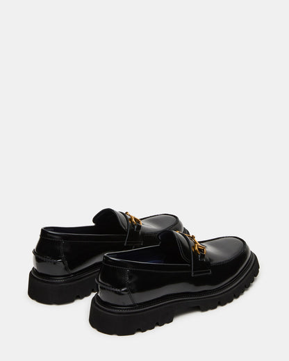 NAXOS Black Leather Slip-On Dress Men's Loafer | Steve Madden Exclusive
