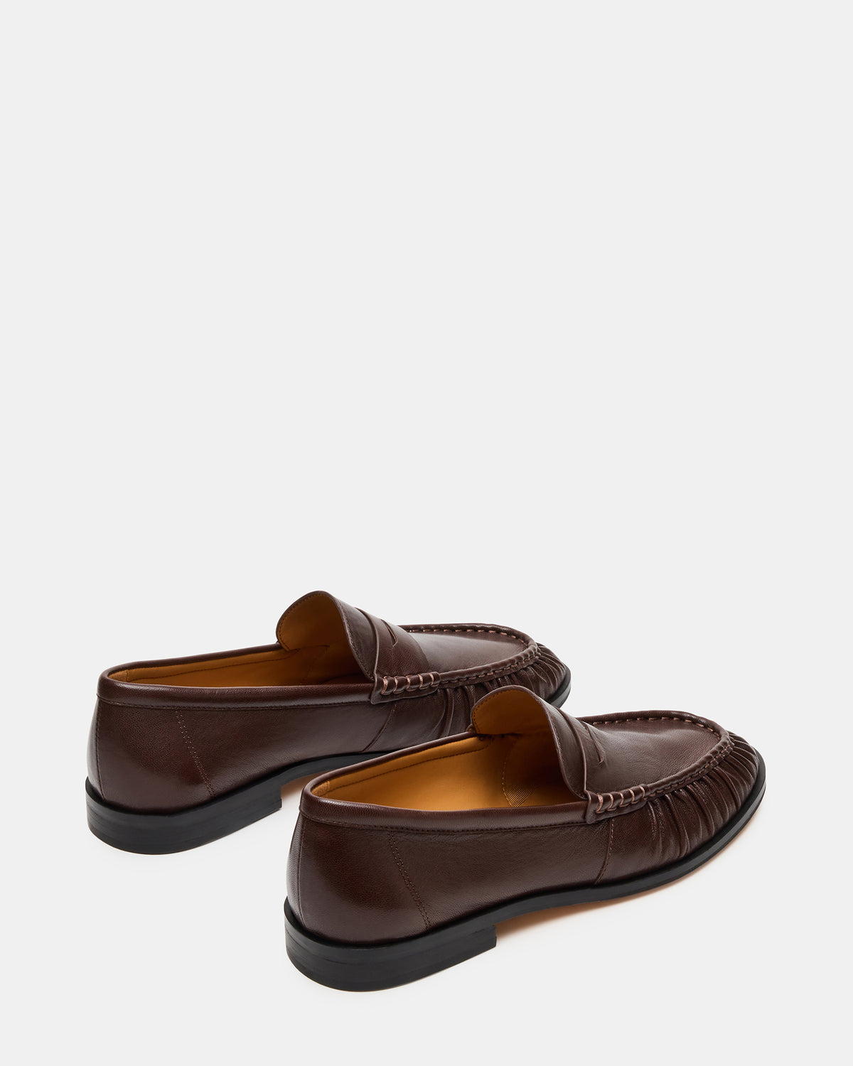 QUINCEY Brown Leather Slip-On Men's Loafer | Steve Madden Exclusive