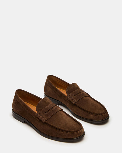 HUCKLE Dark Brown Slip-On Men's Loafer | Steve Madden Best Price