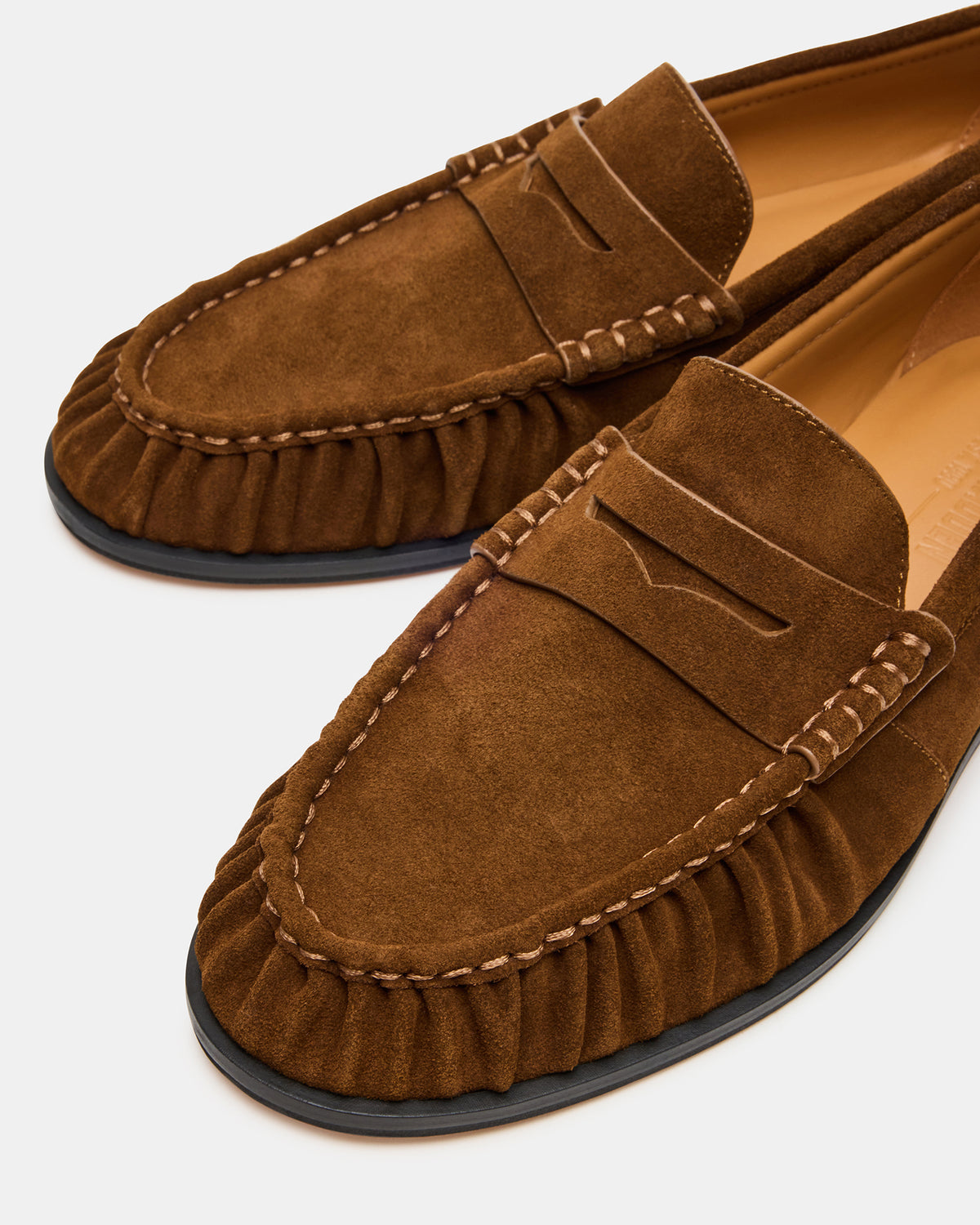 QUINCEY Chestnut Suede Slip-On Men's Loafer | Steve Madden Essential
