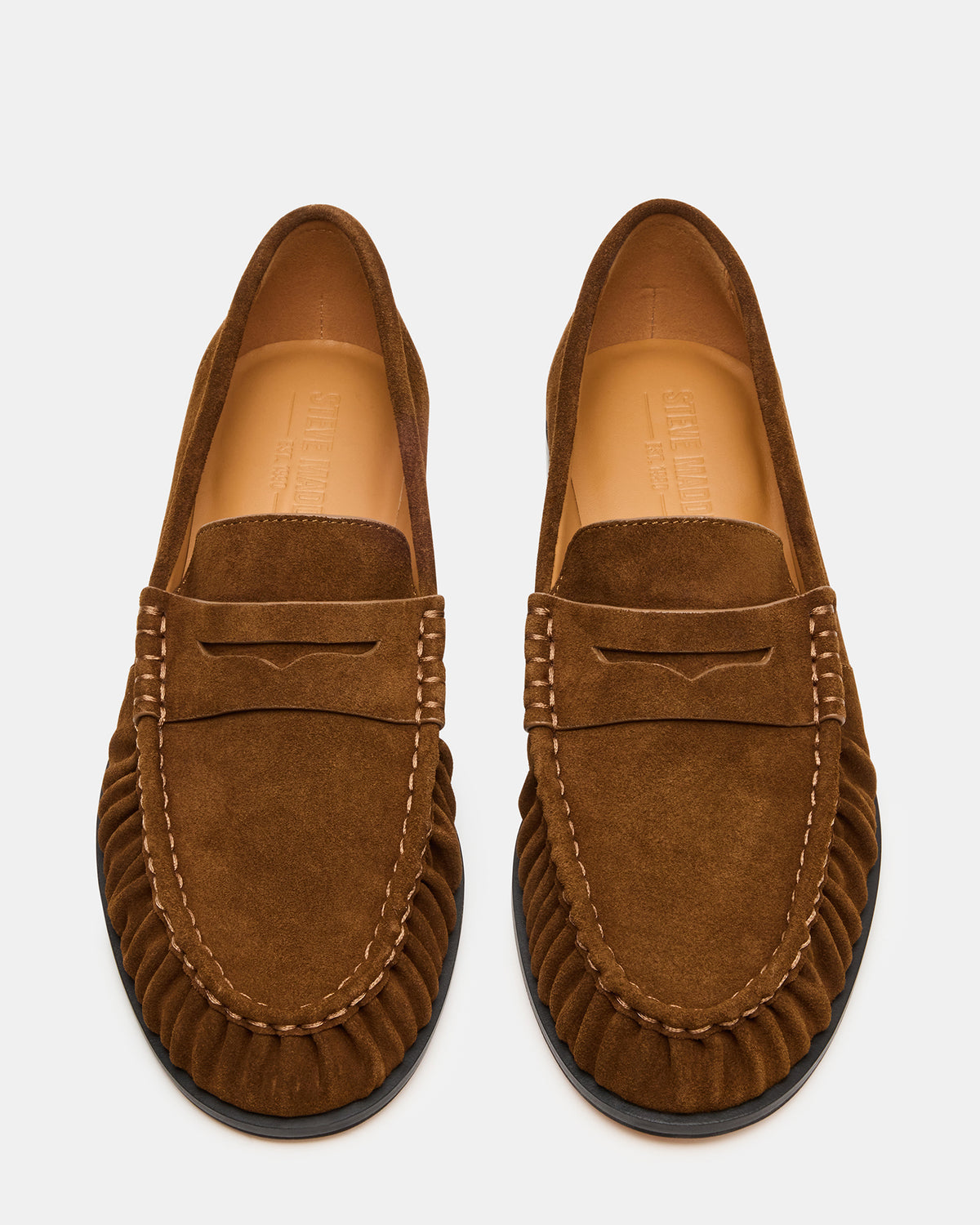 QUINCEY Chestnut Suede Slip-On Men's Loafer | Steve Madden Essential