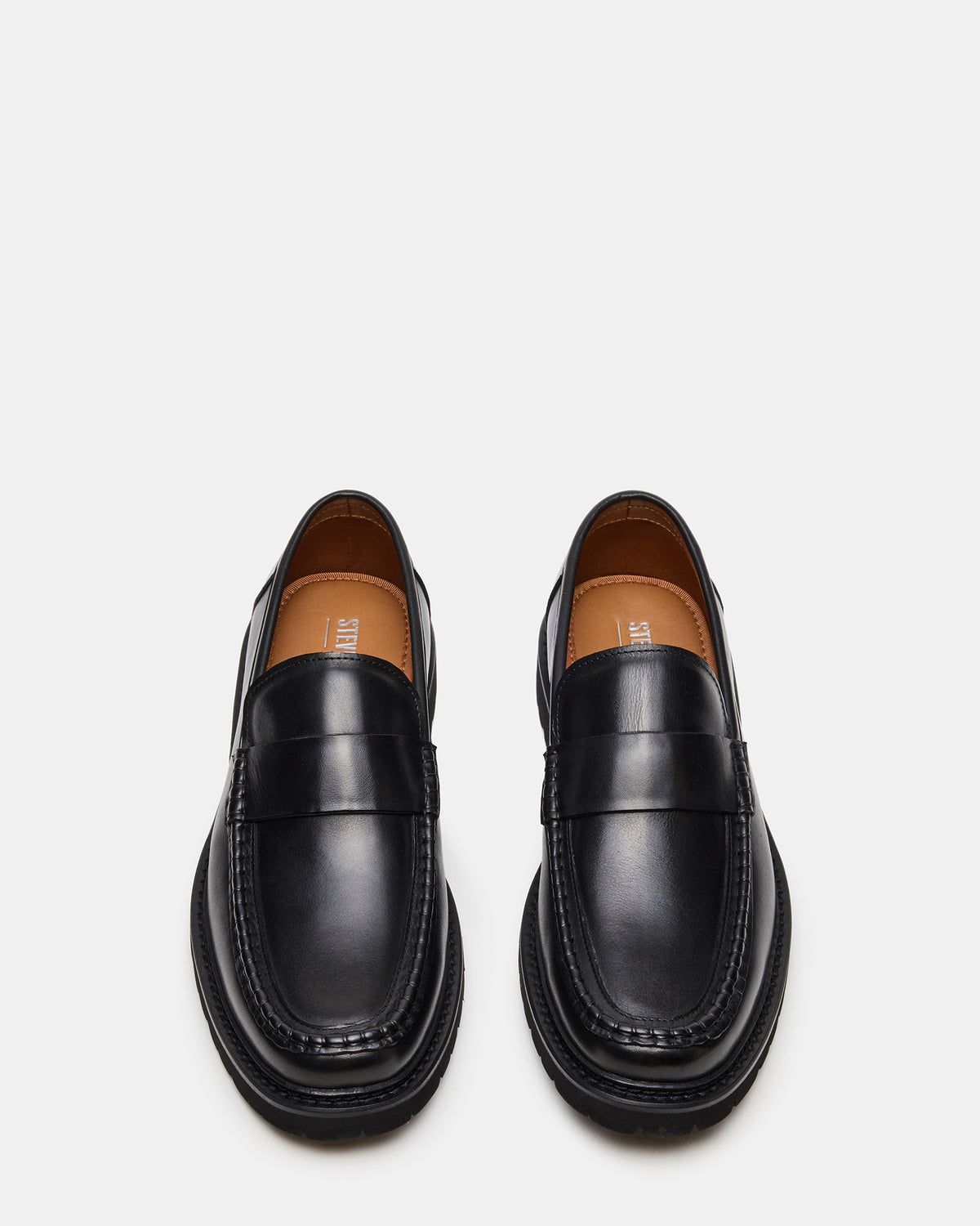 BRODIE Black Slip-On Lug Men's Loafer | Steve Madden Premium