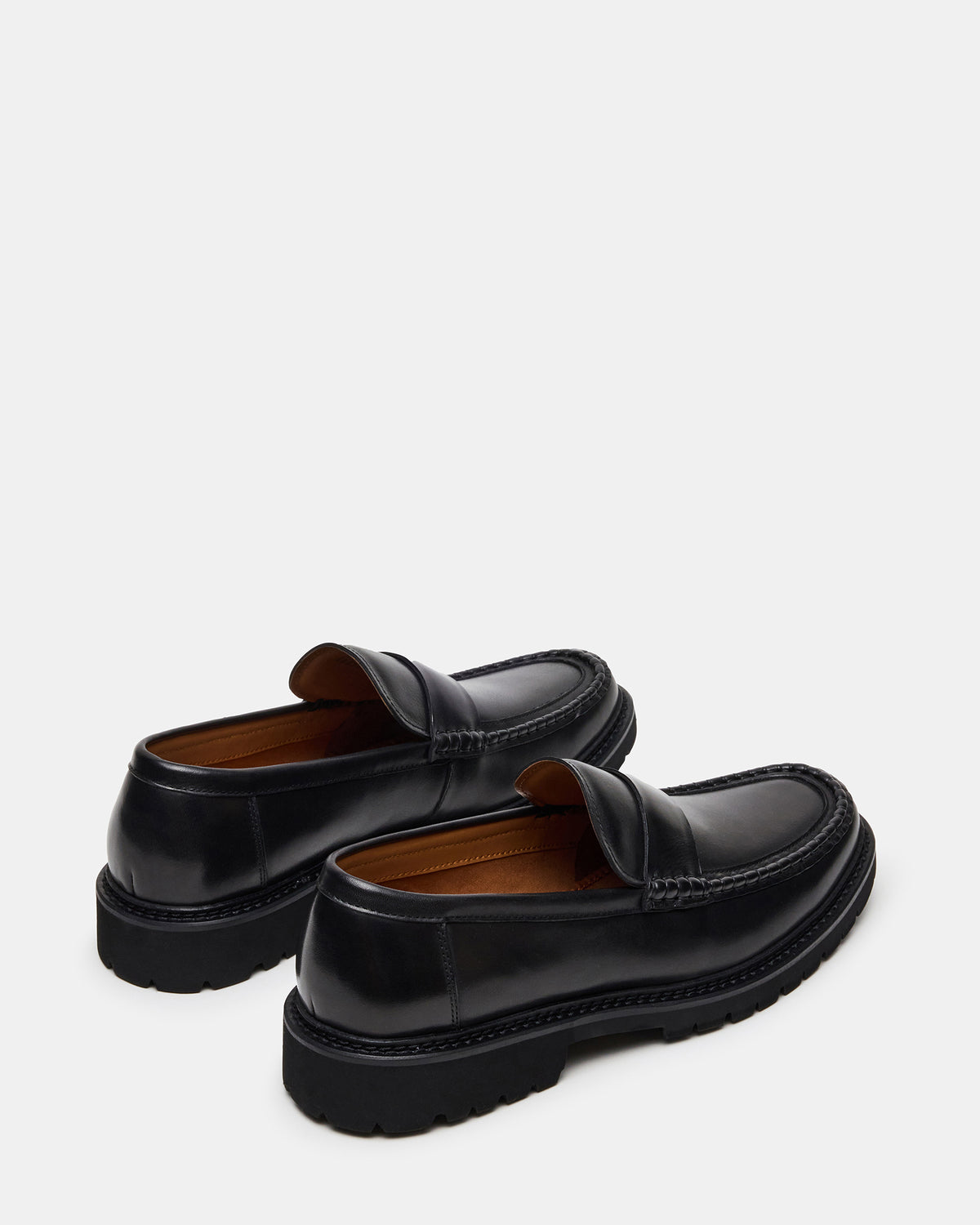 BRODIE Black Slip-On Lug Men's Loafer | Steve Madden Premium