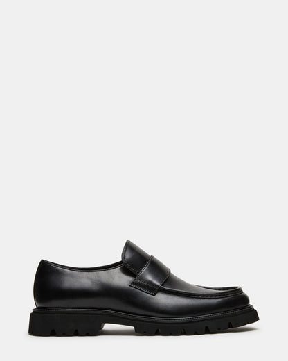 RADKIN Black Leather Slip-On Dress Men's Loafer | Steve Madden Premium