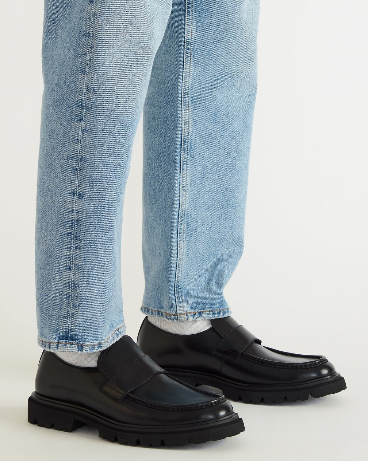 RADKIN Black Leather Slip-On Dress Men's Loafer | Steve Madden Premium