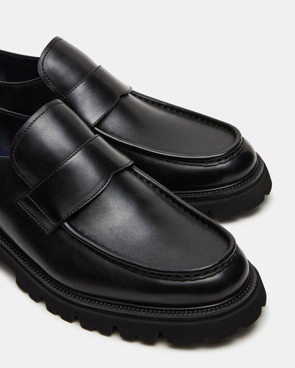 RADKIN Black Leather Slip-On Dress Men's Loafer | Steve Madden Premium