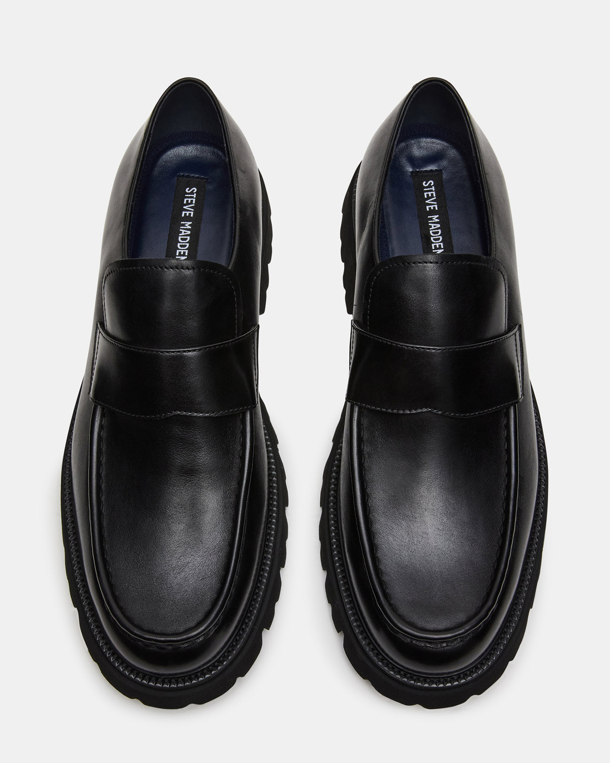 RADKIN Black Leather Slip-On Dress Men's Loafer | Steve Madden Premium