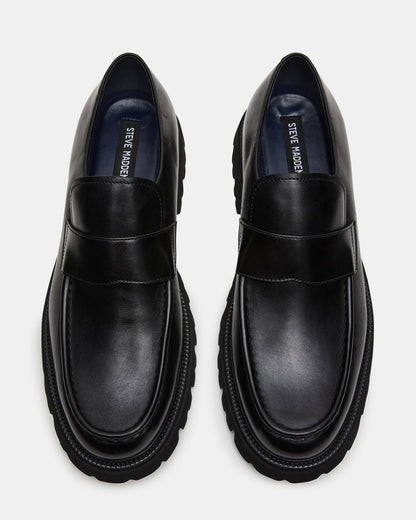 RADKIN Black Leather Slip-On Dress Men's Loafer | Steve Madden Premium