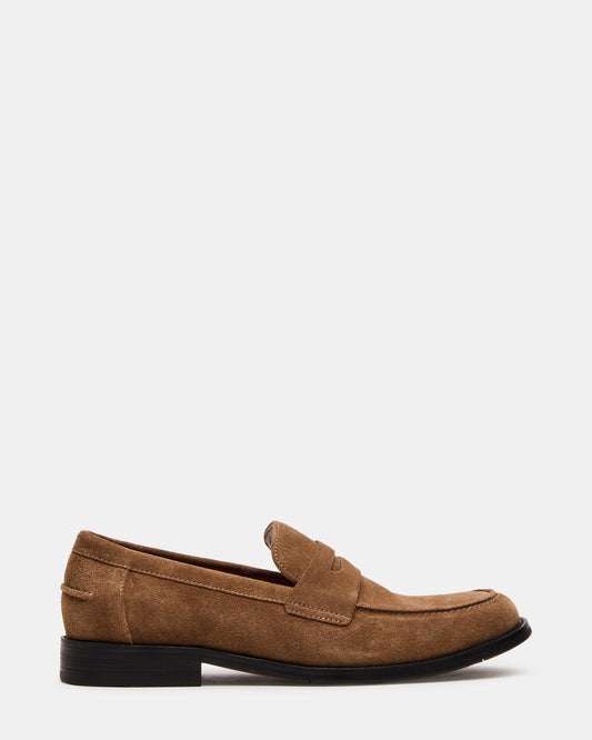 NATAN Taupe Suede Slip-On Dress Men's Loafer | Steve Madden Best Price