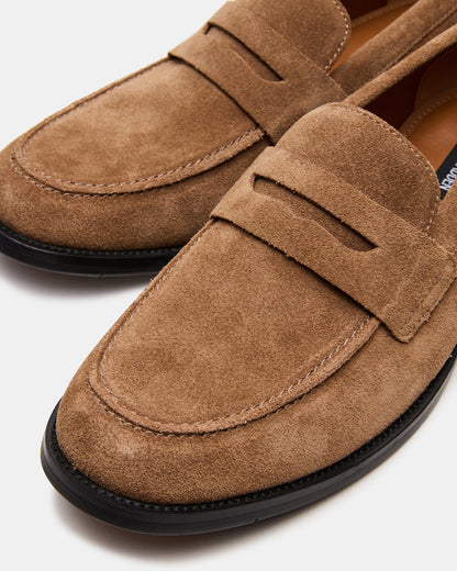 NATAN Taupe Suede Slip-On Dress Men's Loafer | Steve Madden Best Price