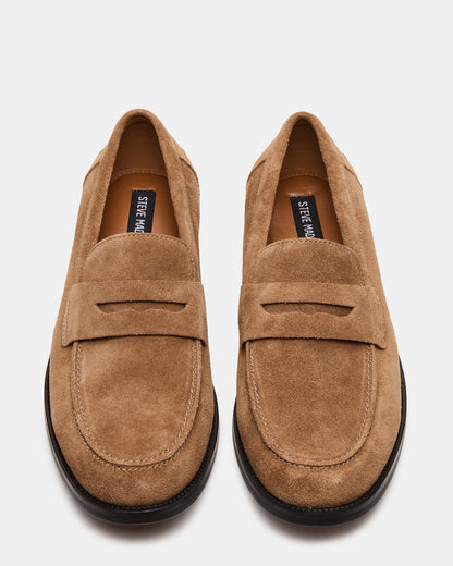 NATAN Taupe Suede Slip-On Dress Men's Loafer | Steve Madden Best Price