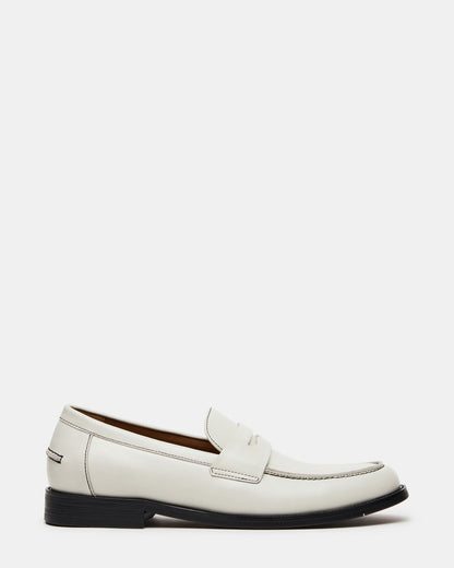 NATAN White Leather Slip-On Dress Men's Loafer | Steve Madden Top Pick