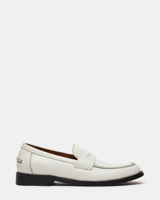 NATAN White Leather Slip-On Dress Men's Loafer | Steve Madden Top Pick