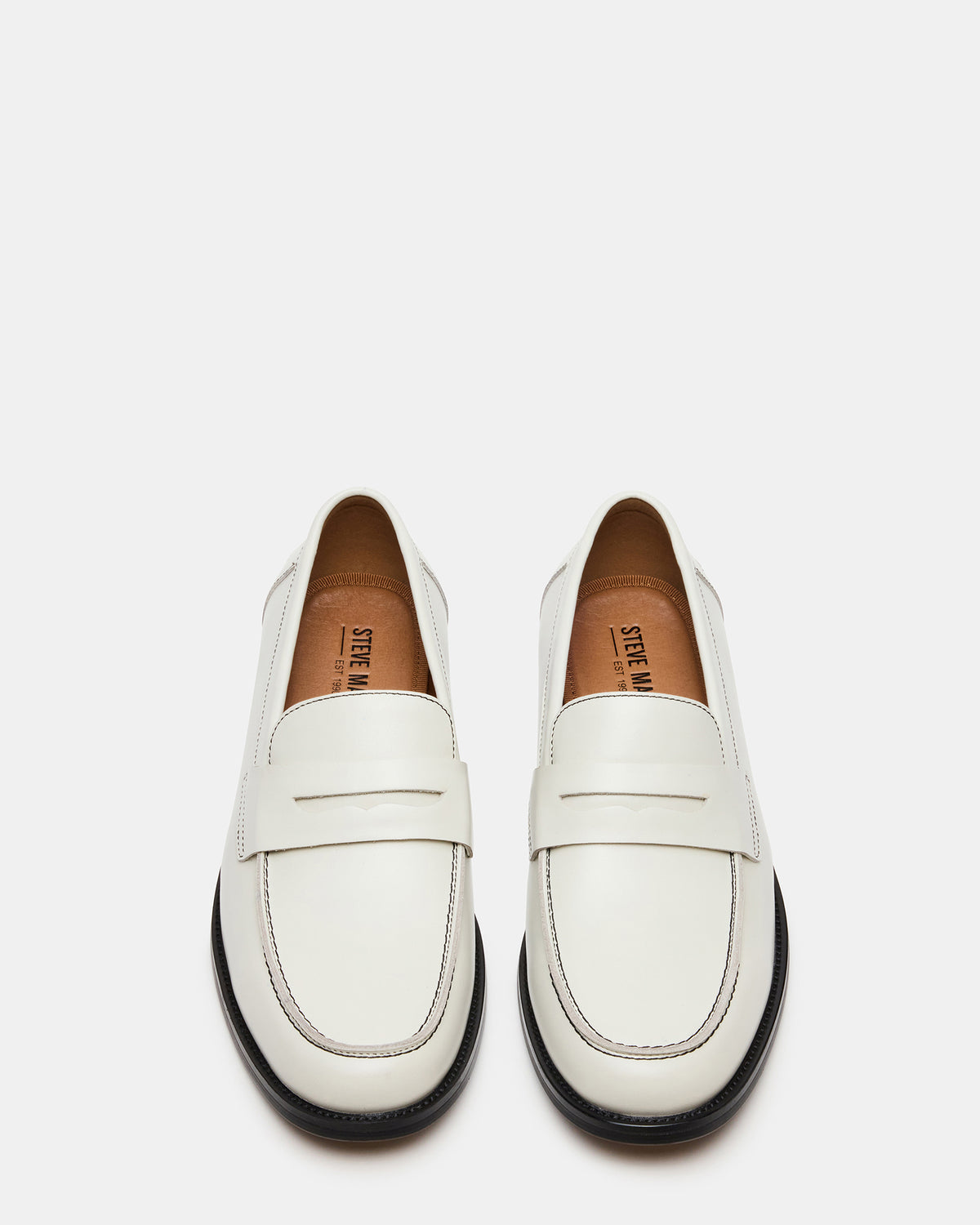NATAN White Leather Slip-On Dress Men's Loafer | Steve Madden Top Pick