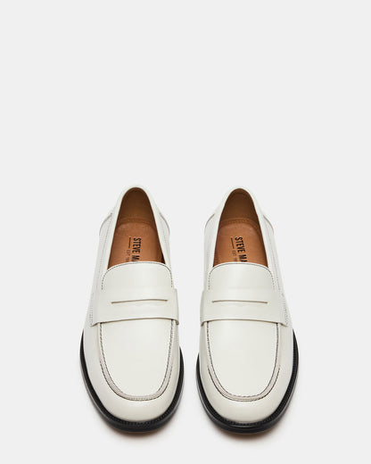 NATAN White Leather Slip-On Dress Men's Loafer | Steve Madden Top Pick