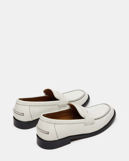 NATAN White Leather Slip-On Dress Men's Loafer | Steve Madden Top Pick