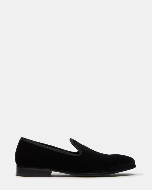 BANNOCH Black Velvet Men's Slip-On Loafer | Steve Madden Quality