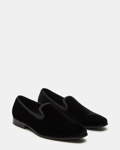 BANNOCH Black Velvet Men's Slip-On Loafer | Steve Madden Quality