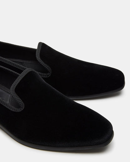 BANNOCH Black Velvet Men's Slip-On Loafer | Steve Madden Quality