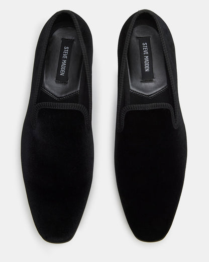 BANNOCH Black Velvet Men's Slip-On Loafer | Steve Madden Quality