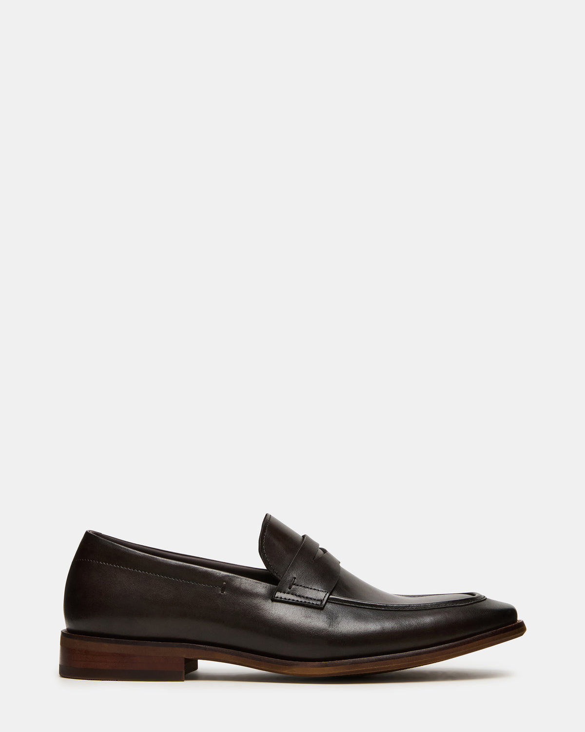 LIGHTNING Brown Leather Round-Toe Slip-On Men's Loafer | Steve Madden Popular