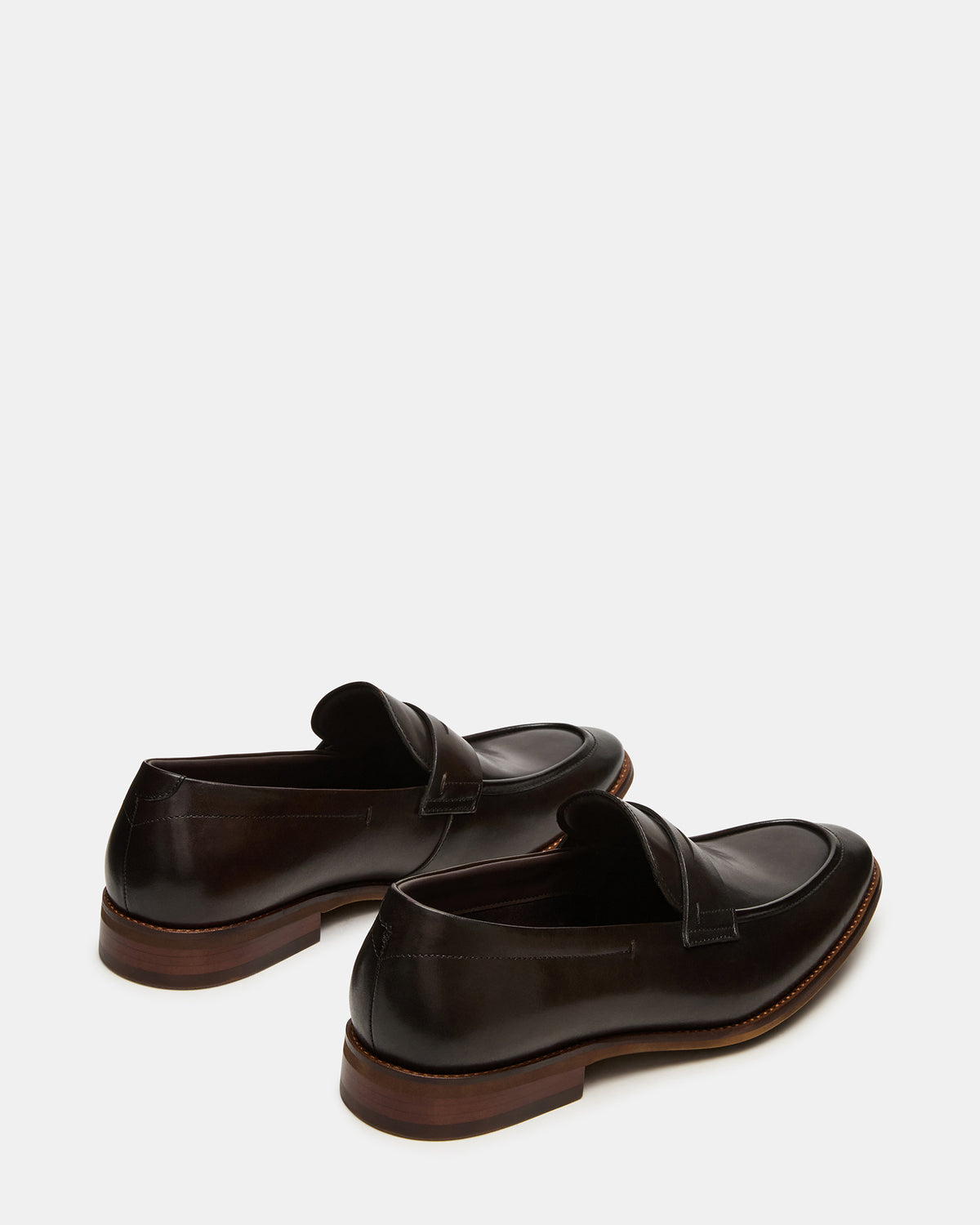 LIGHTNING Brown Leather Round-Toe Slip-On Men's Loafer | Steve Madden Popular
