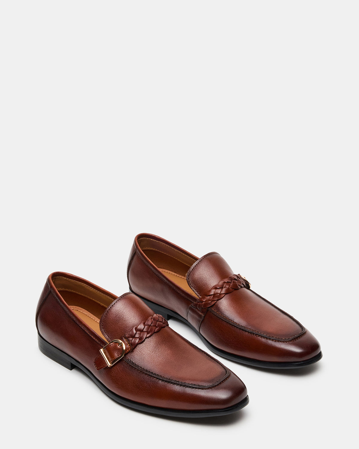 CHAPLIN Tan Leather Woven-Strap Buckle Slip-On Men's Loafer | Steve Madden Popular