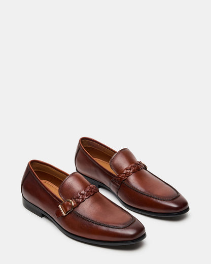 CHAPLIN Tan Leather Woven-Strap Buckle Slip-On Men's Loafer | Steve Madden Popular