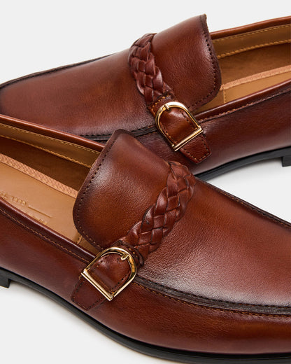 CHAPLIN Tan Leather Woven-Strap Buckle Slip-On Men's Loafer | Steve Madden Popular