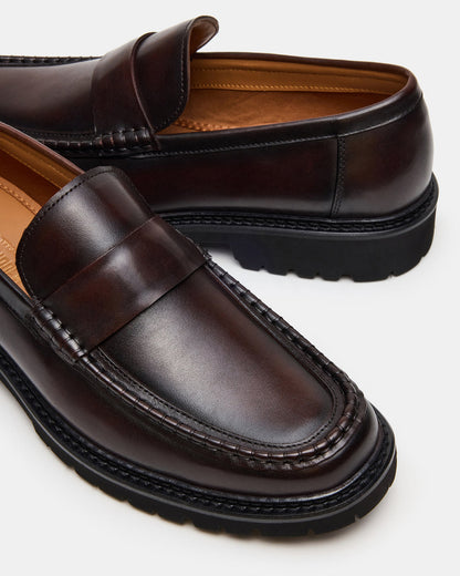 BRODIE Brown Slip-On Lug Men's Loafer | Steve Madden Best Seller